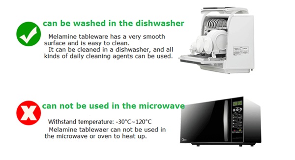 la vaisselle en mélamine est interdite au micro-ondes