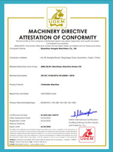 Le certificat de machine de préchauffage
    