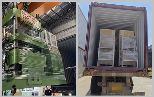 Expédition de presses à vaisselle en mélamine de 300 tonnes et de machines de préchauffage