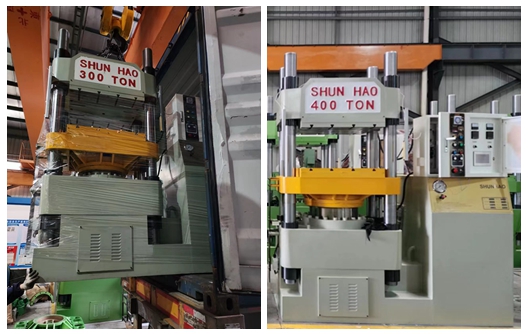 Expédition de machines de fabrication d'articles en mélamine hydraulique de couleur personnalisée en usine Shunhao
    