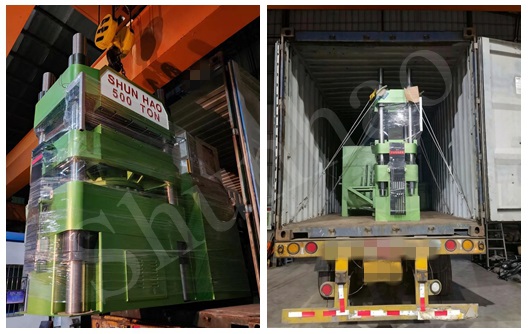 Expédition mise à jour de Shunhao : machine de compression de vaisselle en mélamine de 500 tonnes et machine de préchauffage de vaisselle en mélamine